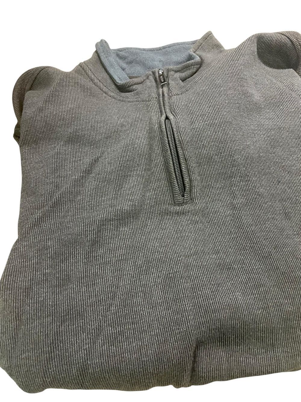 Van Heiden size XL Men's Gray Quarter-Zip Ribbed Sweater